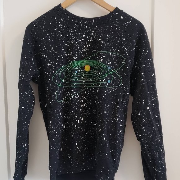 Hand Splattered Sweatshirt With Solar Print - Picture 3 of 6